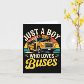 Carte Just A Boy Who Loves Buses School Bus Driver Costu (Fleur jaune)