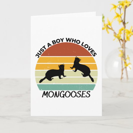Carte Just a boy who loves mongooses (Fleur jaune)