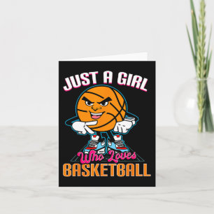 Carte Just A Girl Who Love Basketball Citation pour Bask