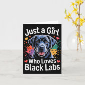 Carte Just A Girl Who Loves Black Labs - Labrador Dog Lo (Fleur jaune)