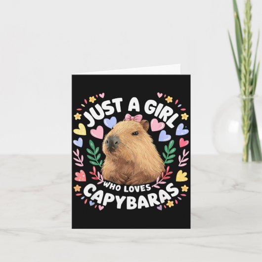 Carte Just A Girl Who Loves Capybaras Cute Capybara Love (Devant)