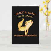 Carte Just A Girl Who Loves Leopard Gecko Gekko Lizard (Fleur jaune)