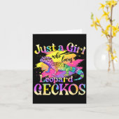 Carte Just A Girl Who Loves Leopard Geckos (Fleur jaune)