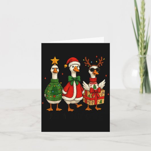 Carte Just A Jolly Cute Goose Santa Merry Goosemas Chris (Devant)