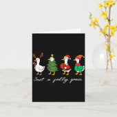 Carte Just A Jolly Goose Funny Goose Merry Christmas Hol (Fleur jaune)