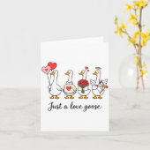 Carte Just A Love Goose Cute Valentines Geese Heart Cud  (Fleur jaune)
