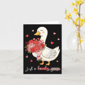Carte Just A Lovely Goose Bouquet Roses Floral Valentine (Fleur jaune)