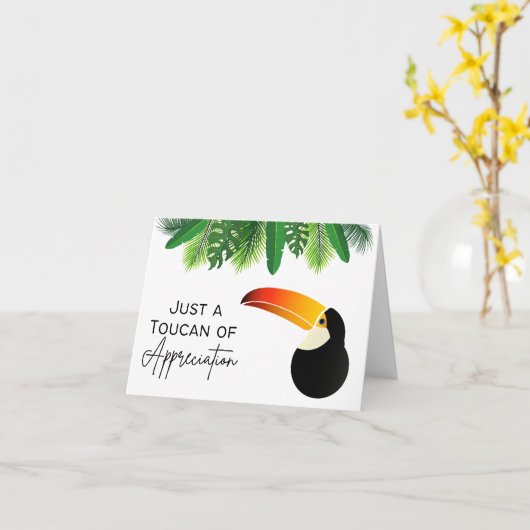 Carte Just a Toucan of Appreciation - Pun Card (Fleur jaune)