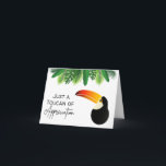 Carte Just a Toucan of Appreciation - Pun Card<br><div class="desc">Le moyen parfait pour apprécier l'express. Cette carte "Just a Toucan of Appreciation" présente un oiseau toucan avec un groupe de feuilles verts. Cette carte minable va égayer la journée de quelqu'un. Personnalisez ce design avec votre propre message personnel.</div>
