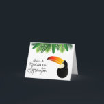 Carte Just a Toucan of Appreciation - Pun Card<br><div class="desc">Le moyen parfait pour apprécier l'express. Cette carte "Just a Toucan of Appreciation" présente un oiseau toucan avec un groupe de feuilles verts. Cette carte minable va égayer la journée de quelqu'un. Personnalisez ce design avec votre propre message personnel.</div>