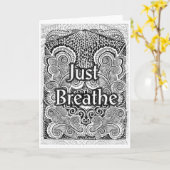 Carte Just Breathe - Citation positive (Fleur jaune)