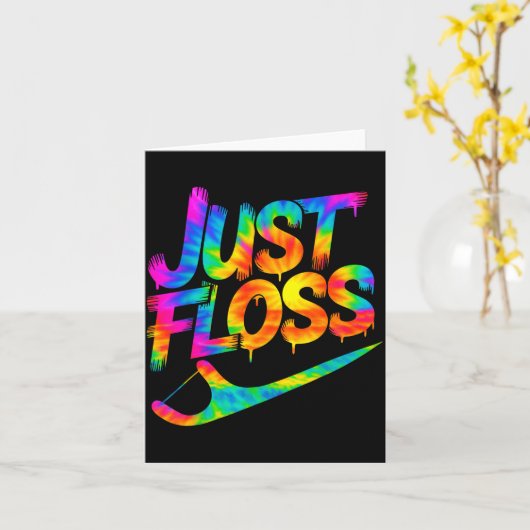 Carte Just Floss Funny Dental Oral Hygienist Rdh Dentist (Fleur jaune)