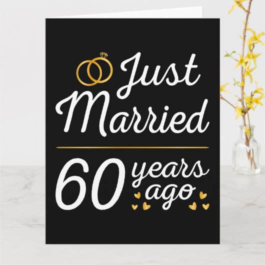 Carte Just Married 60 Years Ago II (Fleur jaune)