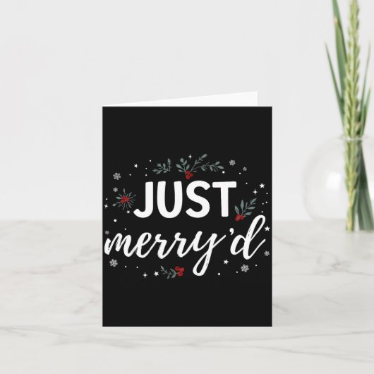 Carte Just Merry'd Matching Christmas Wedding Party Marr (Devant)