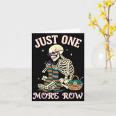 Carte Just One More Row Crochet Skeleton Crocheting Knit (Fleur jaune)