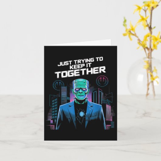 Carte Just Trying To Keep It Together Shirt Halloween Fr (Fleur jaune)