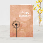 Carte Juste couleur pêche (Fleur jaune)