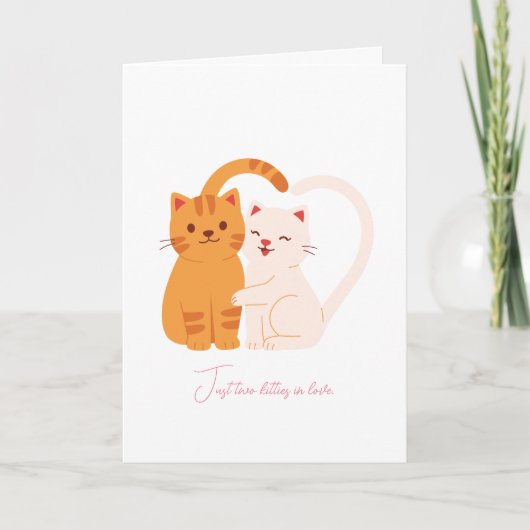 Carte Juste deux chatons amoureux pour la Saint-Valentin (Devant)