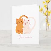 Carte Juste deux chatons amoureux pour la Saint-Valentin (Fleur jaune)