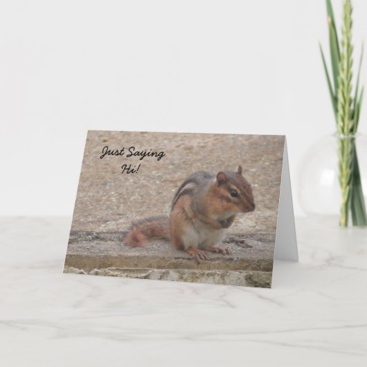 Carte Juste dire Salut, mignon chipmunk Miss You card (Devant)