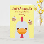 Carte Juste Du Poulet Dans Simple Amusant Jaune Joyeux A (Fleur jaune)