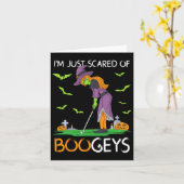 Carte Juste effrayée par les bogeys Sorcière Golf Hallow (Fleur jaune)