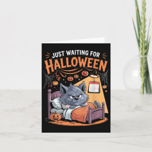 Carte Juste En Attente D'Halloween Drôle Citation D'Hall
