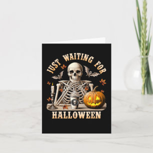 Carte Juste En Attente Du Café Squelette Halloween Éffra