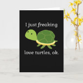Carte Juste Freaking Love Turtles Turtle Reptile (Fleur jaune)