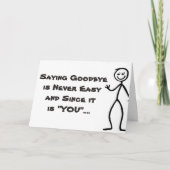 CARTE "JUSTE INCROYABLE" QUITTER / JE VOUS MANQUERAI (Devant)