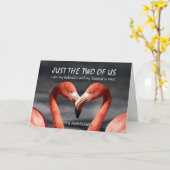 Carte JUSTE LES DEUX D'ENTRE NOUS Flamant rose Anniversa (Fleur jaune)