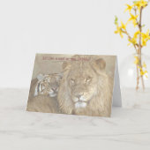 Carte Juste lion autour sur votre anniversaire ? (Fleur jaune)