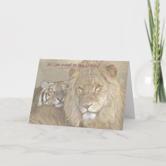 Carte Juste lion autour sur votre anniversaire ? (Devant)