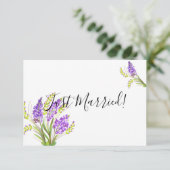 Carte Juste Marié Aquarelle Lavande et Vert Floral (Debout devant)