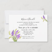 Carte Juste Marié Aquarelle Lavande et Vert Floral (Dos)