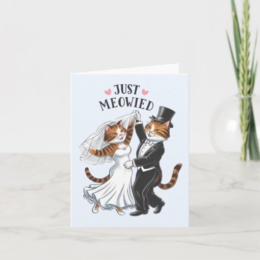 Carte Juste mariés couples chat drôle de mariage (Devant)
