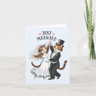 Carte Juste mariés couples chat drôle de mariage