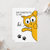 Carte Juste Papper par Pour Dire Bonjour Chat Appartemen (Devant/Arrière en situation)