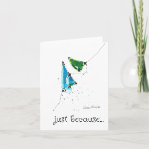 Carte Juste parce que, Art Abstrait, Art Cellulaire Bleu