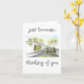 Carte Juste parce que, Art populaire, Arbre aquarelle (Fleur jaune)