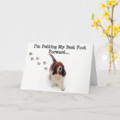 Carte "Juste parce que" avec Basset Hound & "Empre (Fleur jaune)