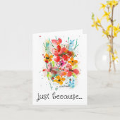 Carte Juste Parce Que Carte, Jolie peinture Florale Impr (Fleur jaune)