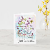 Carte Juste Parce Que Carte, Jolies Fleurs D'Aquarelle (Fleur jaune)