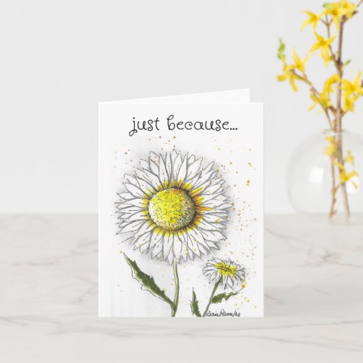 Carte Juste parce que, Daisy Art Card (Fleur jaune)