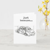 Carte Juste parce que la carte, penser à vous, voiture a (Fleur jaune)