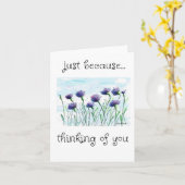 Carte Juste parce que, penser à vous, Blue Asters Art (Fleur jaune)