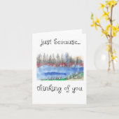 Carte Juste parce que, penser à vous, Forêt, Arbre Art (Fleur jaune)