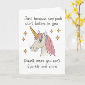 Carte Juste parce qu'ils ne croient pas en vous Unicorn (Fleur jaune)