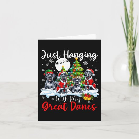 Carte Juste Pénétrer Avec Mes Grands Danois Noël Trois P (Devant)