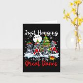 Carte Juste Pénétrer Avec Mes Grands Danois Noël Trois P (Fleur jaune)